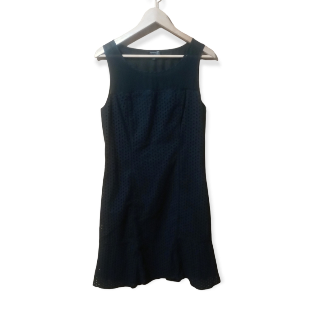 SPENSE Black Eyelet Sleeveless Midi Dress